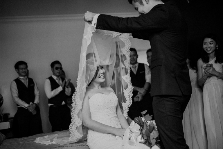 wedding unveil the bride