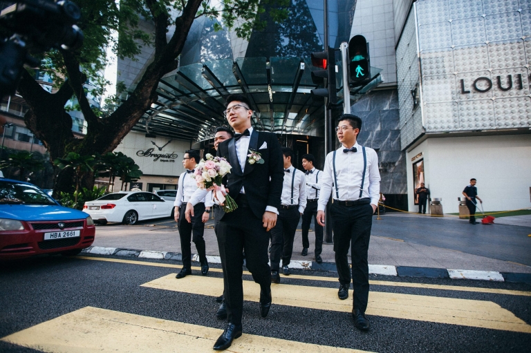 Groom and groomsmen at Pavilion