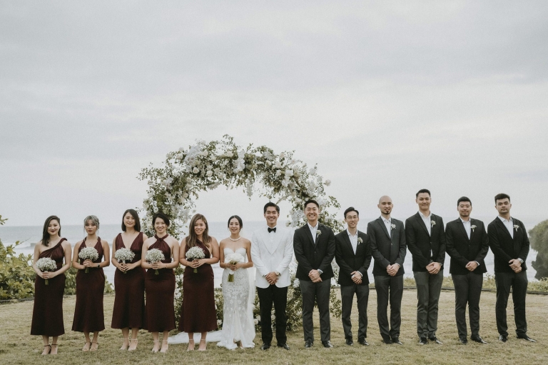 Soori Bali Wedding Ceremony Groomsmen Bridesmaid