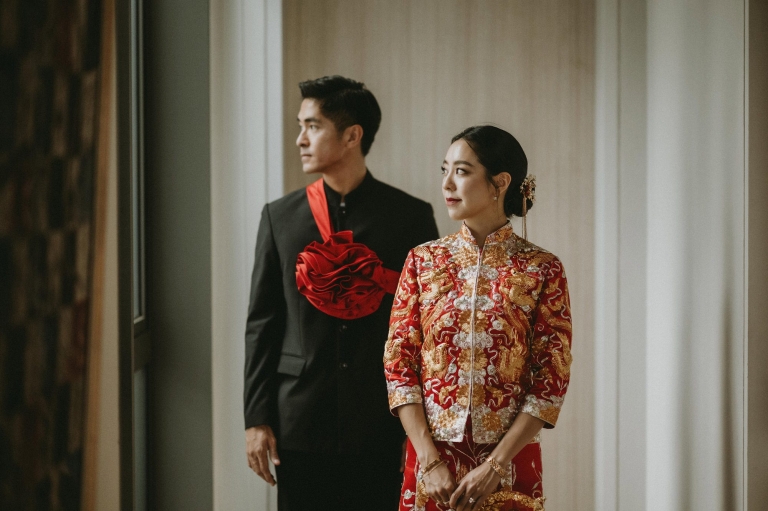 Bride and groom portrait